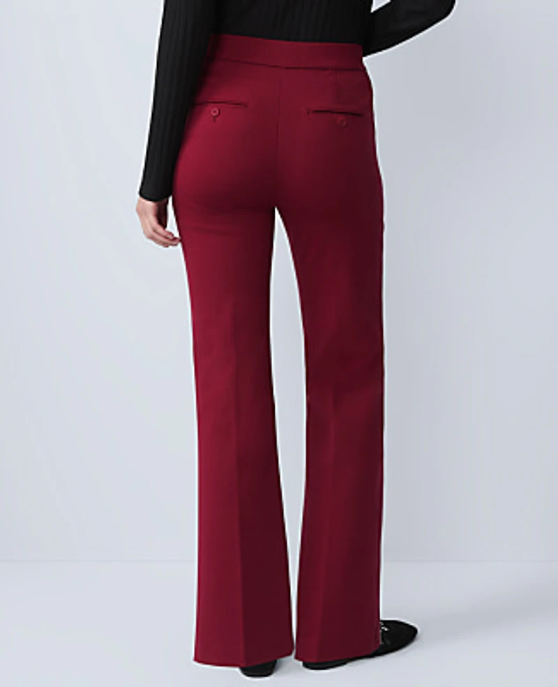 Ann Taylor Weekend Flare Pant Ponte Cherry Pie Women's