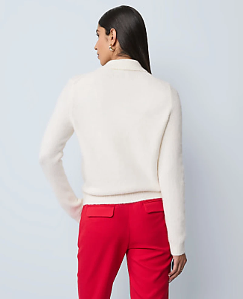 Ann Taylor Embellished Collared Cardigan Women's