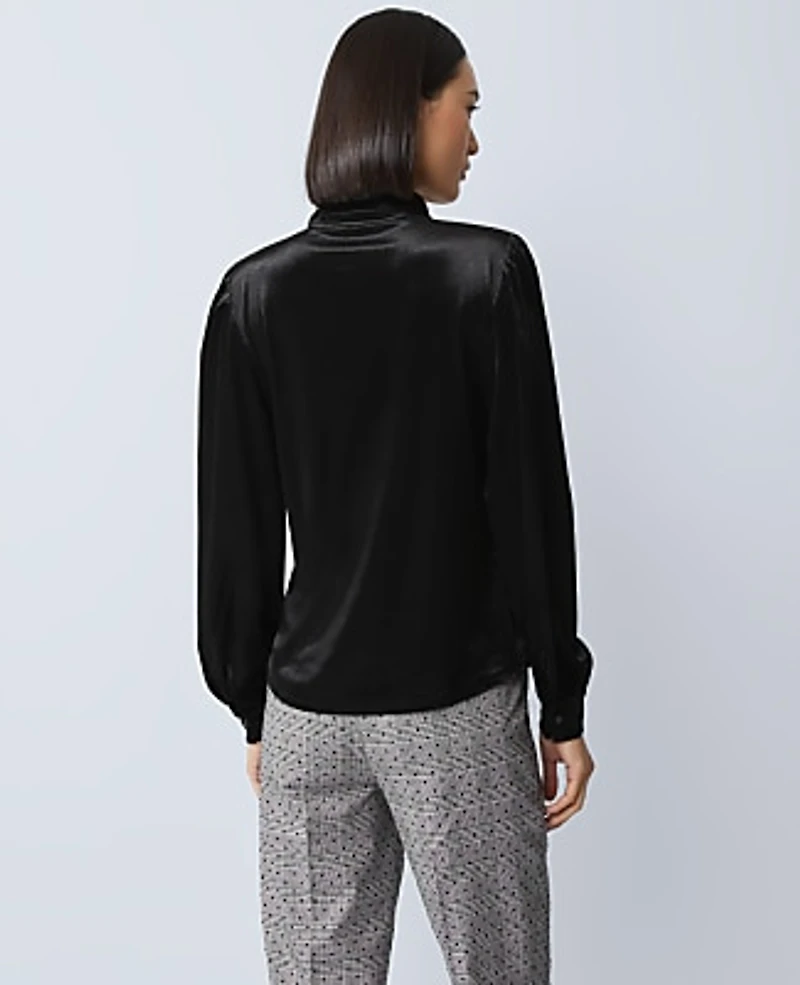 Ann Taylor Velvet Button Down Shirt Women's
