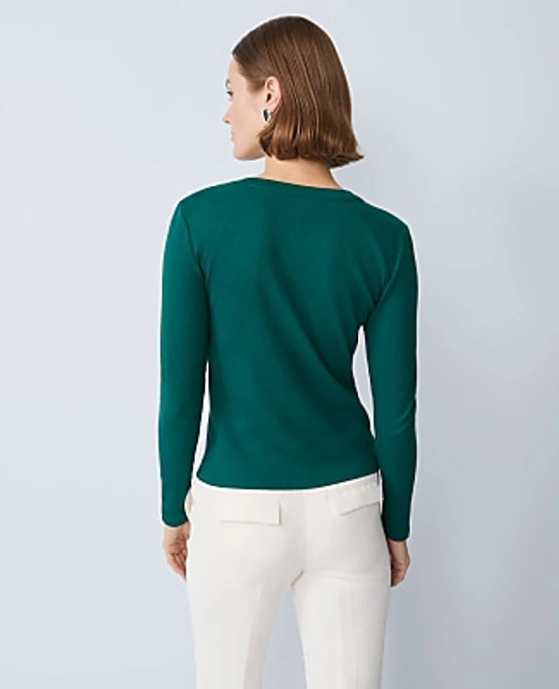 Ann Taylor Pearl Trim Jacket Rainforest Women's