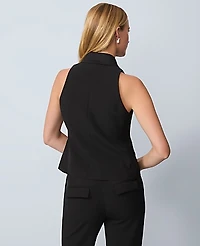 Ann Taylor The Double Breasted Vest in Crepe Size 8 Black Women's