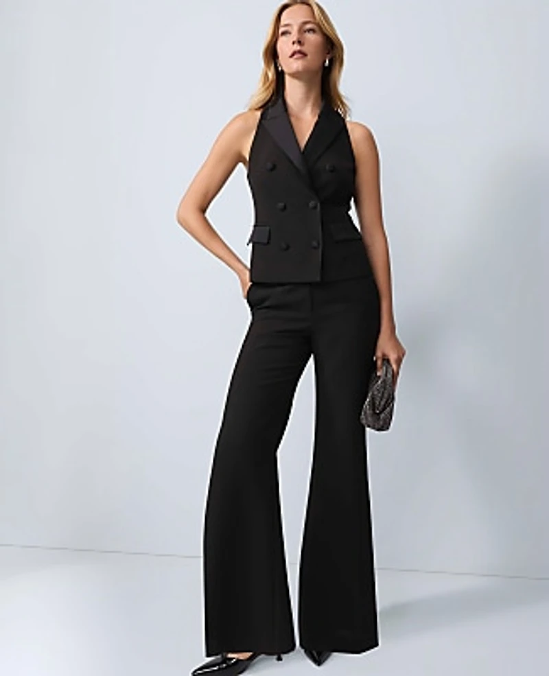 Ann Taylor The Double Breasted Vest in Crepe Size 8 Black Women's