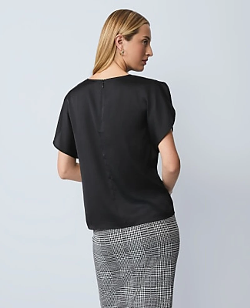 Ann Taylor Draped Satin Blouse Women's