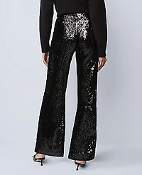 Ann Taylor The Perfect Wide-Leg Pant Sequin Black Women's