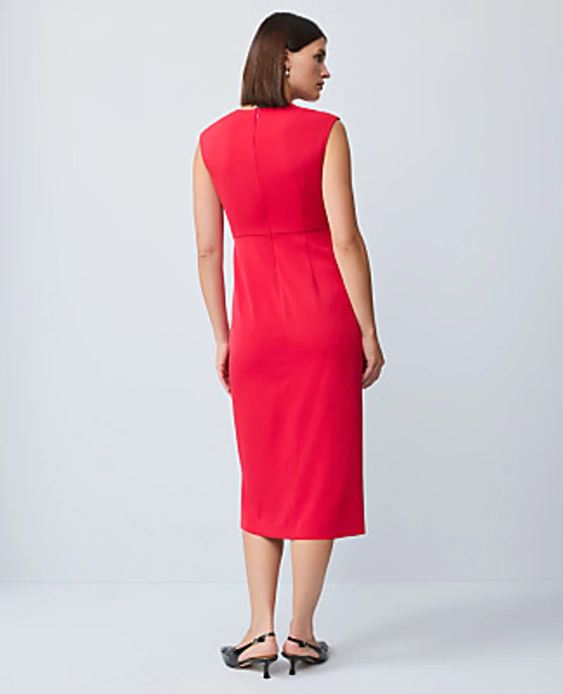 Ann Taylor Faux Wrap Sheath Dress Iconic Red Women's