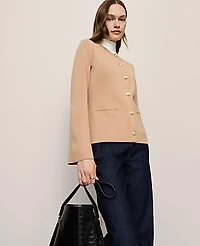 Ann Taylor Flare Sleeve Cardigan Cafe Au Lait Women's