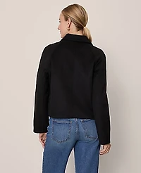 Ann Taylor Collared Double Face Jacket Black Women's