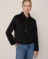 Ann Taylor Collared Double Face Jacket Black Women's