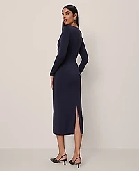 Ann Taylor V-Neck Knit Dress Night Sky Women's