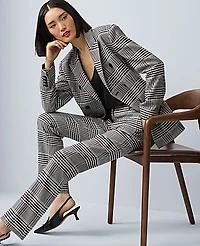 Ann Taylor The Petite Sophia Pant Plaid Black Women's