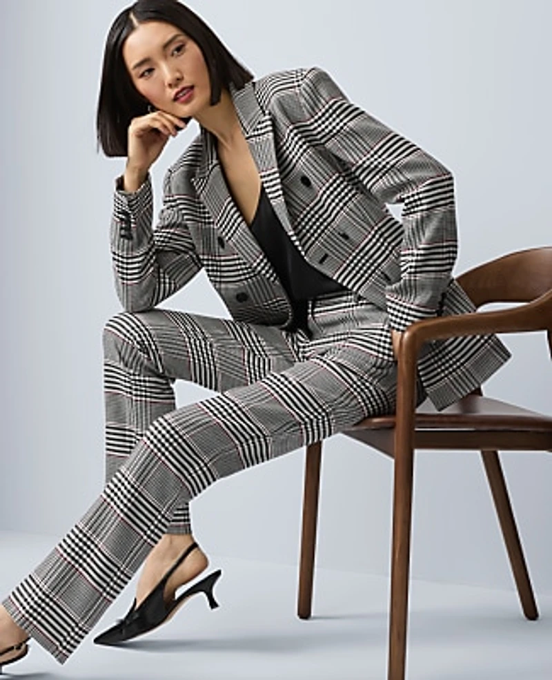 Ann Taylor The Sophia Pant Plaid Black Women's