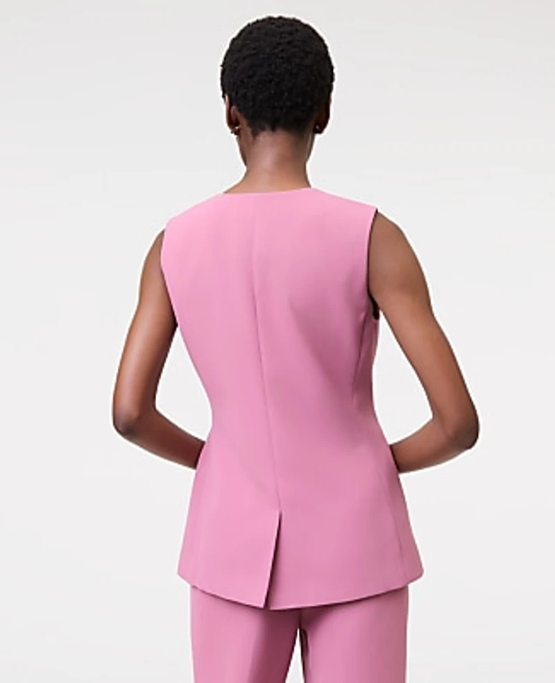 Ann Taylor The Cutaway Vest in Fluid Crepe Size 6 Smokey Rose Women's