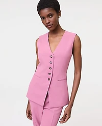 Ann Taylor The Cutaway Vest in Fluid Crepe Size 6 Smokey Rose Women's