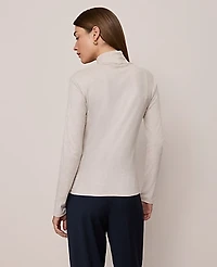 Ann Taylor Weekend Turtleneck Top Pale Sand Heather Women's