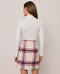 Ann Taylor Petite Weekend Plaid Mini Skirt Seedpearl Women's