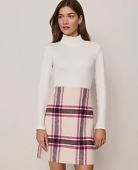 Ann Taylor Petite Weekend Plaid Mini Skirt Seedpearl Women's