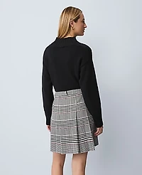 Ann Taylor Petite Plaid Pleated Skirt Black Women's