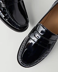 Ann Taylor Weekend Collection Patent Penny Loafer Black Women's