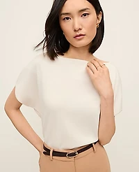 Ann Taylor Dolman Boatneck Sweater Top Size XL Winter White Women's