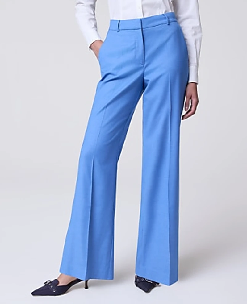 Ann Taylor The Flare Trouser Luxe Twill Bluebird Melange Women's
