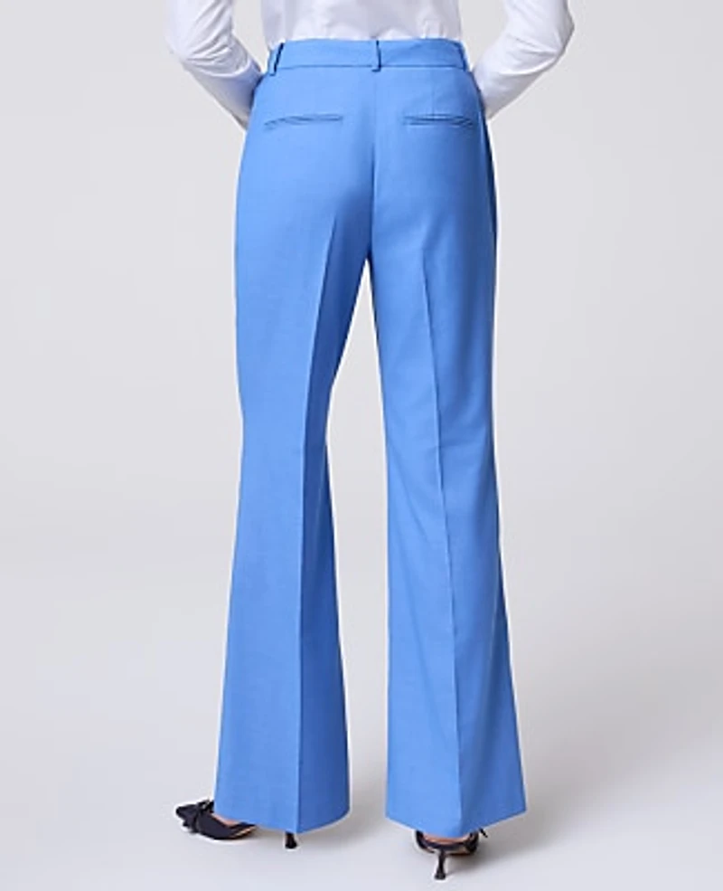 Ann Taylor The Flare Trouser Luxe Twill Bluebird Melange Women's