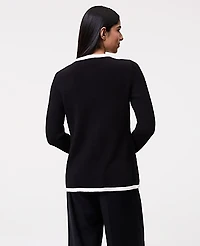 Ann Taylor Textured Trim Sweater Jacket Women's