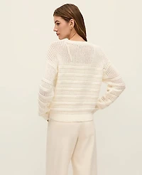 Ann Taylor Weekend Textured Pointelle Sweater Women's