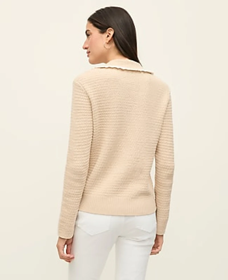 Ann Taylor Scallop Collar Sweater Women's