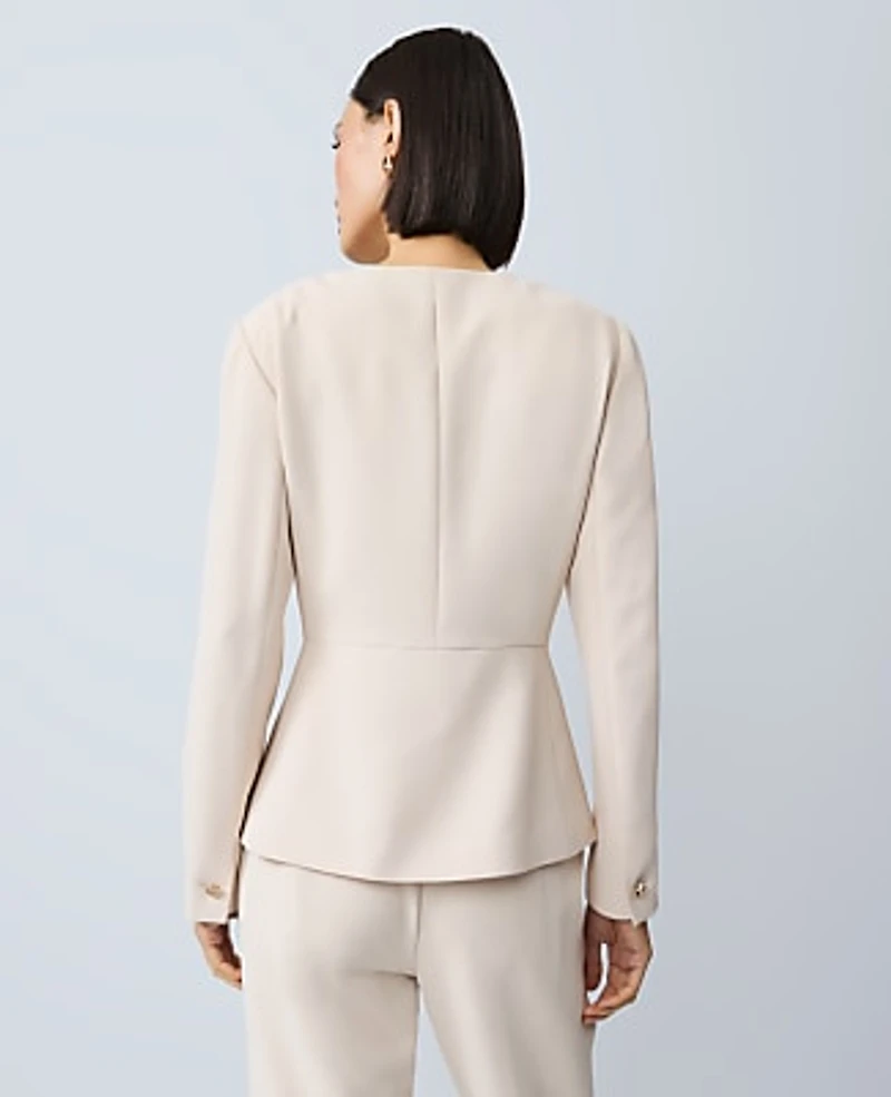 Ann Taylor Split Hem Jacket Ivory Whisper Women's