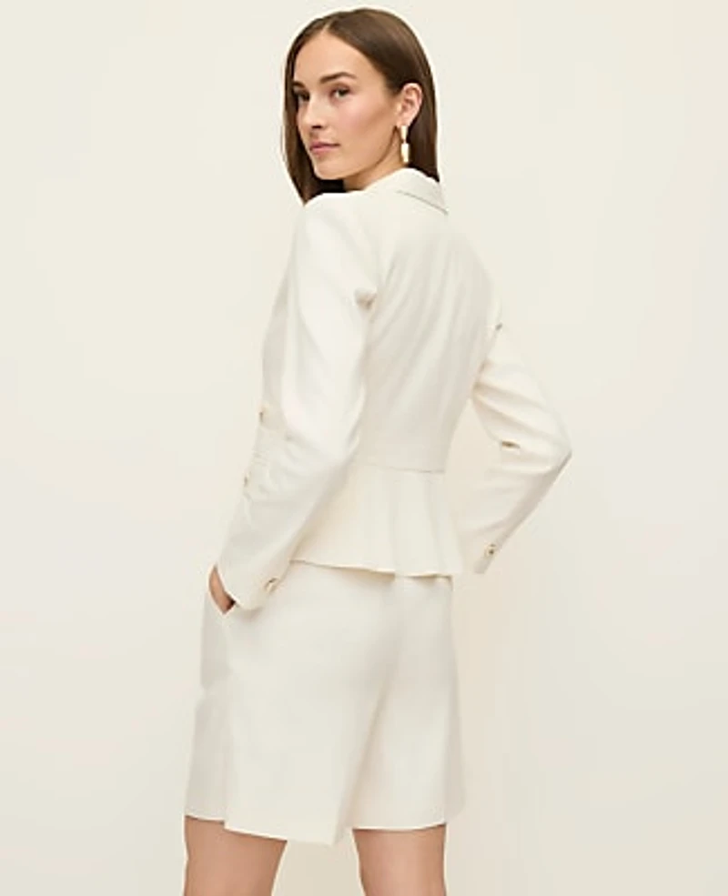 Ann Taylor The Pocket Blazer Linen Blend Winter White Women's