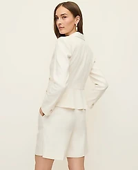 Ann Taylor The Pocket Blazer Linen Blend Winter White Women's