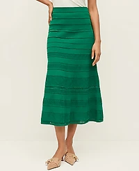 Ann Taylor Pointelle Mixed Stitch Skirt Lush Lawn Women's