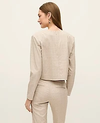 Ann Taylor Glen Check Crew Neck Top Neutral Women's