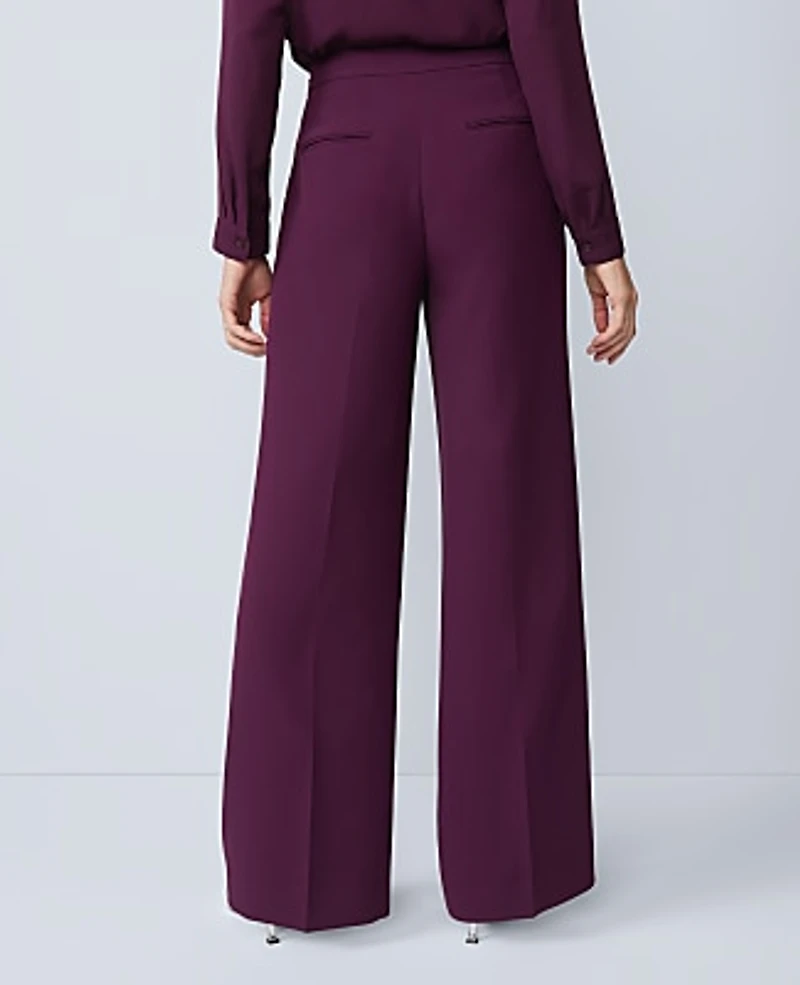 Ann Taylor The Wide-Leg Pant in Fluid Crepe Size 10 Winter Bloom Women's