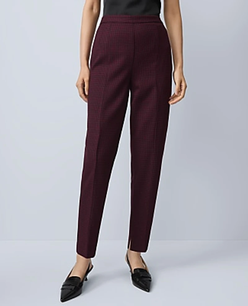 Ann Taylor The Natalie Pant Houndstooth Windsor Wine Women's
