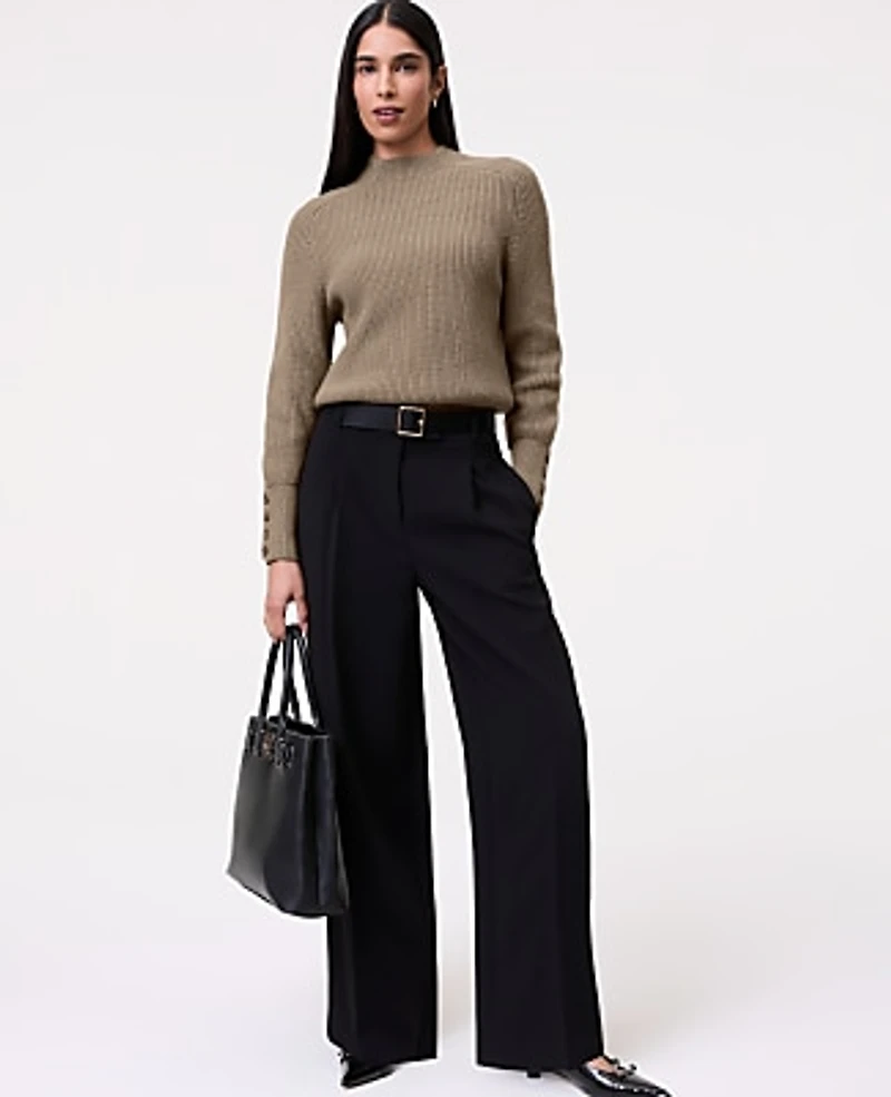 Ann Taylor Ribbed Button Sweater Women's
