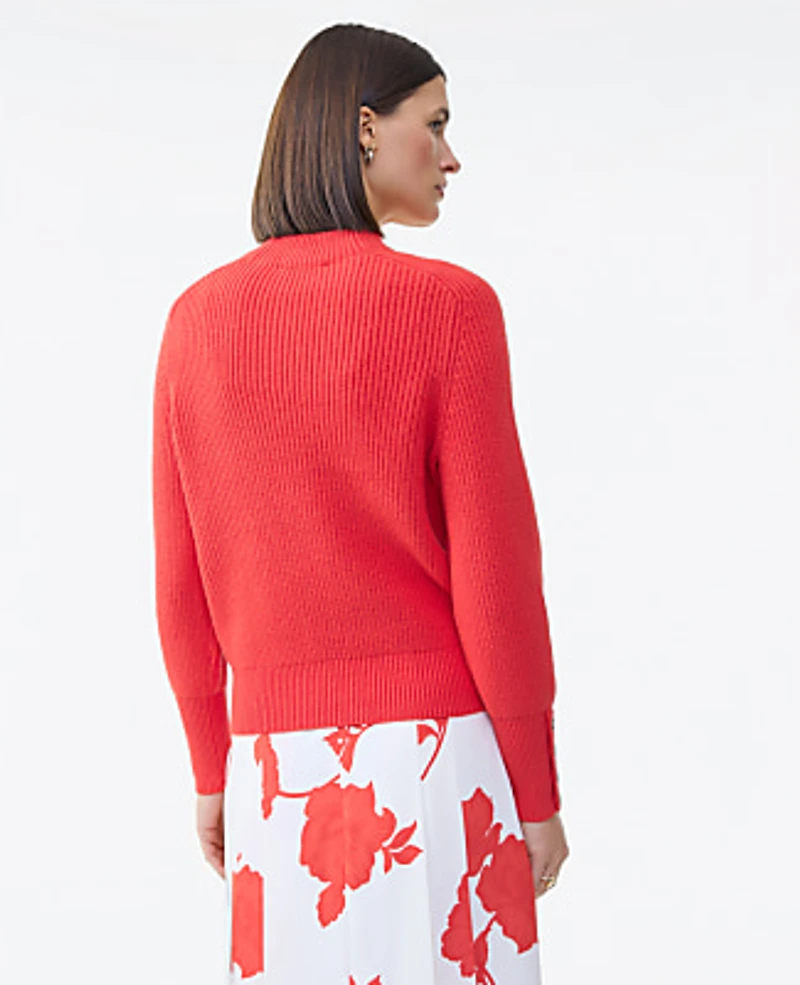 Ann Taylor Ribbed Button Sweater Women's
