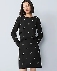 Ann Taylor Petite Embellished A-Line Skirt Black Women's