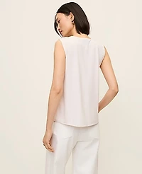 Ann Taylor Mixed Media V-neck Ruffle Shell Top Medium Women's