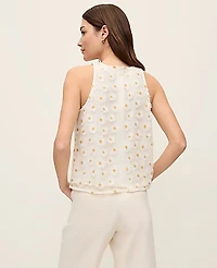 Ann Taylor Daisy Appliqué Halter Top White Multi Women's