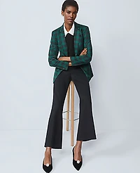 Ann Taylor The Notched Single Button Blazer Plaid Ponderosa Pine Women's