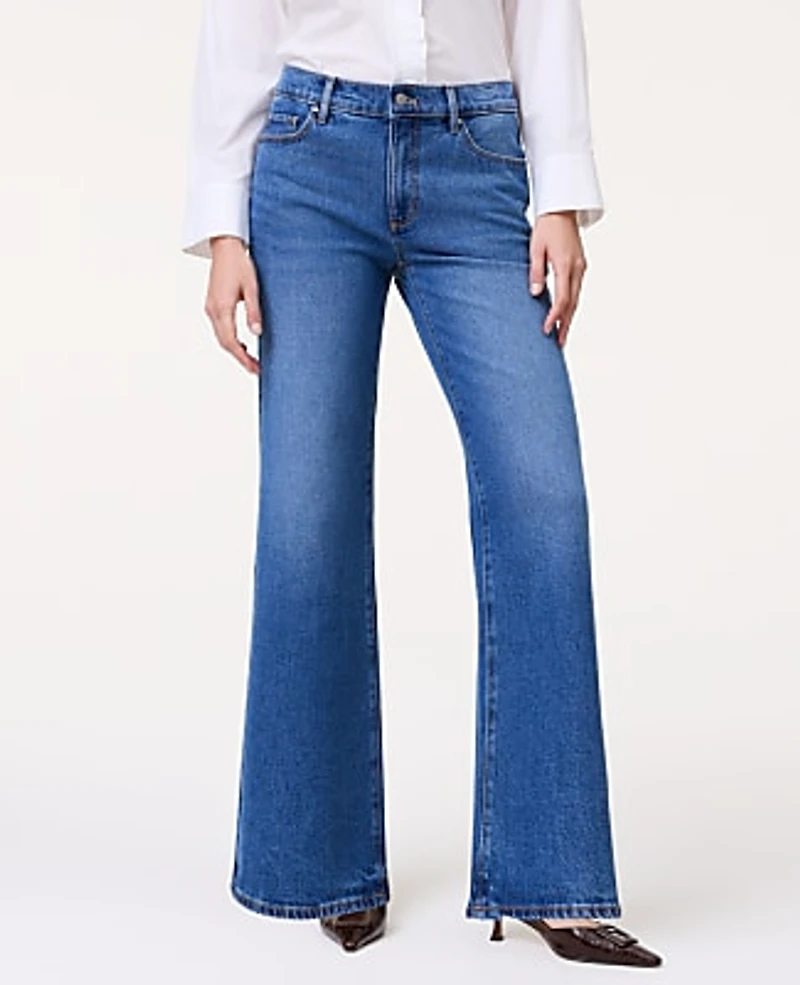 Ann Taylor The Wide-Leg Jean Luxe Medium Wash Women's