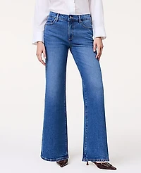 Ann Taylor The Wide-Leg Jean Luxe Medium Wash Women's