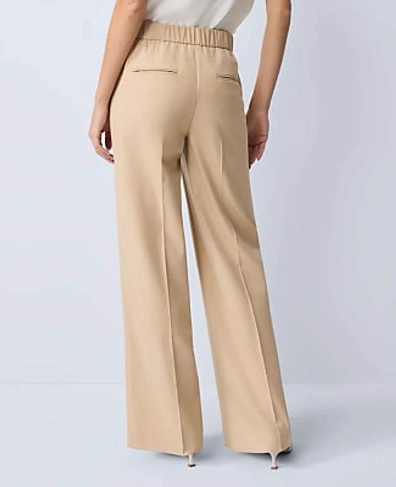Ann Taylor The Perfect Wide-Leg Pant Neutral Light Tan Women's