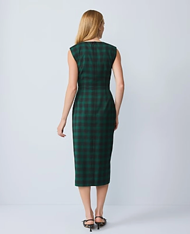 Ann Taylor Plaid Twist Sheath Dress Ponderosa Pine Women's