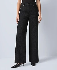 Ann Taylor The Wide-Leg Jean Animal Print Black Women's