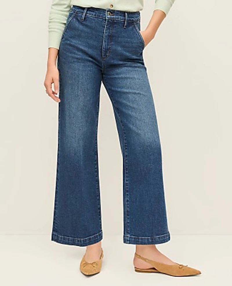 Ann Taylor The Petite Trouser Jean Size 00 Luxe Indigo Wash Women's