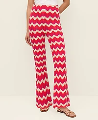 Ann Taylor Chevron Crochet Sweater Pant Smoldering Red Women's