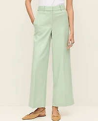 Ann Taylor The Relaxed Wide-Leg Ankle Pant Aqua Foam Women's