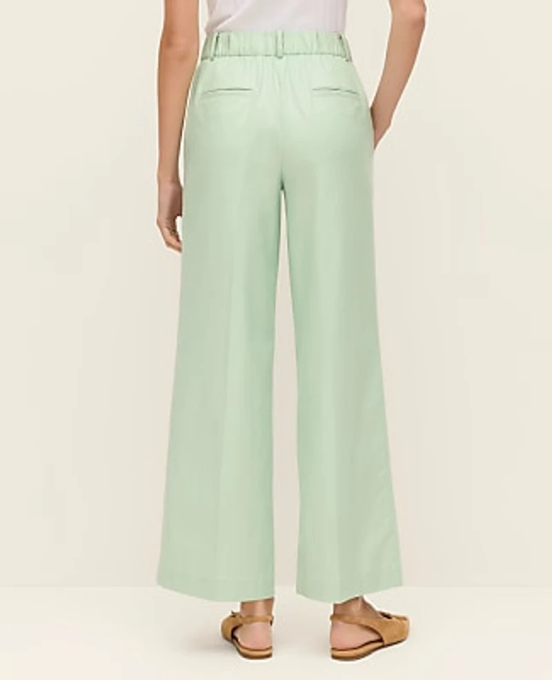 Ann Taylor The Relaxed Wide-Leg Ankle Pant Aqua Foam Women's